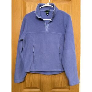L.L. Bean Fleece Womens Small Blue Polartec Jumper Sweatshirt Pullover Top Snap